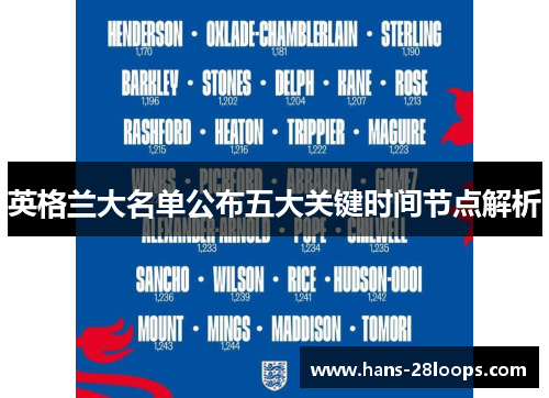 英格兰大名单公布五大关键时间节点解析